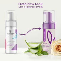 EcoBlossom period-disc cleaner foaming-lather shows gentle cleansing for silicone cups.