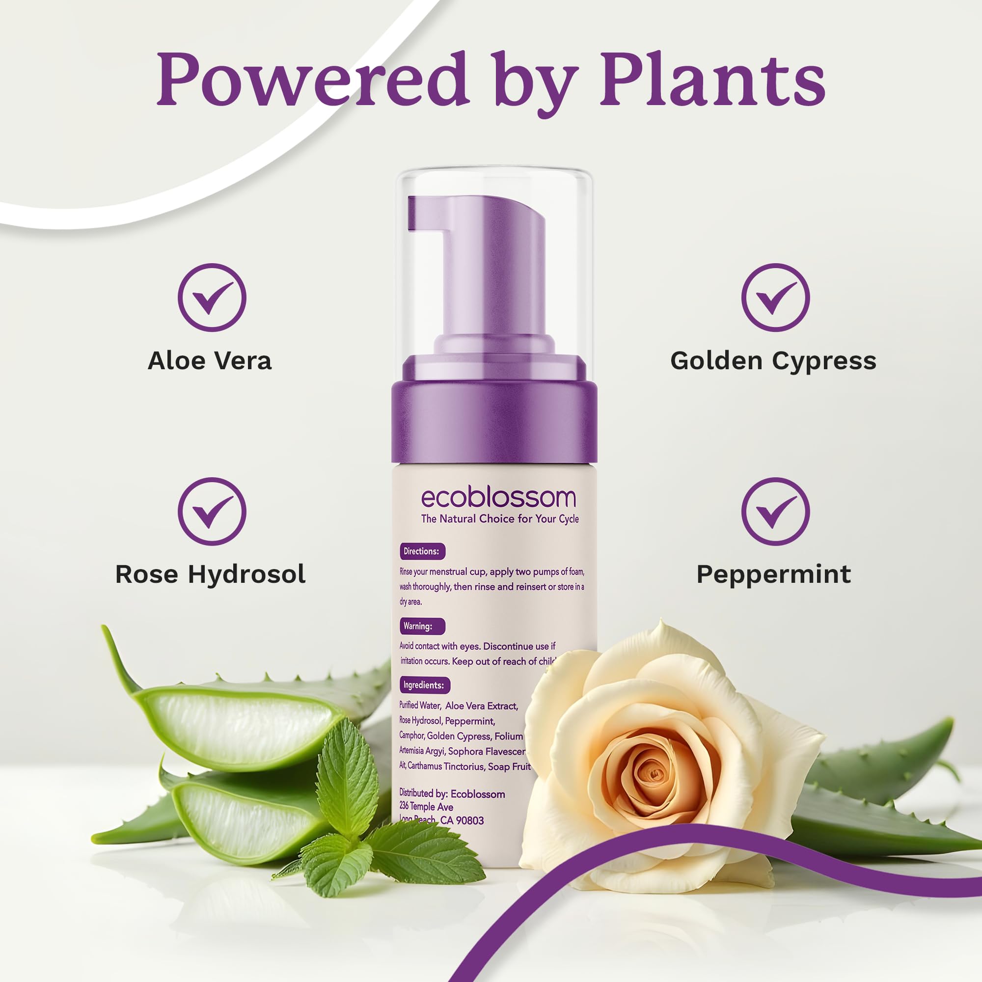 EcoBlossom portable 5oz pump bottle for on-the-go sanitizing