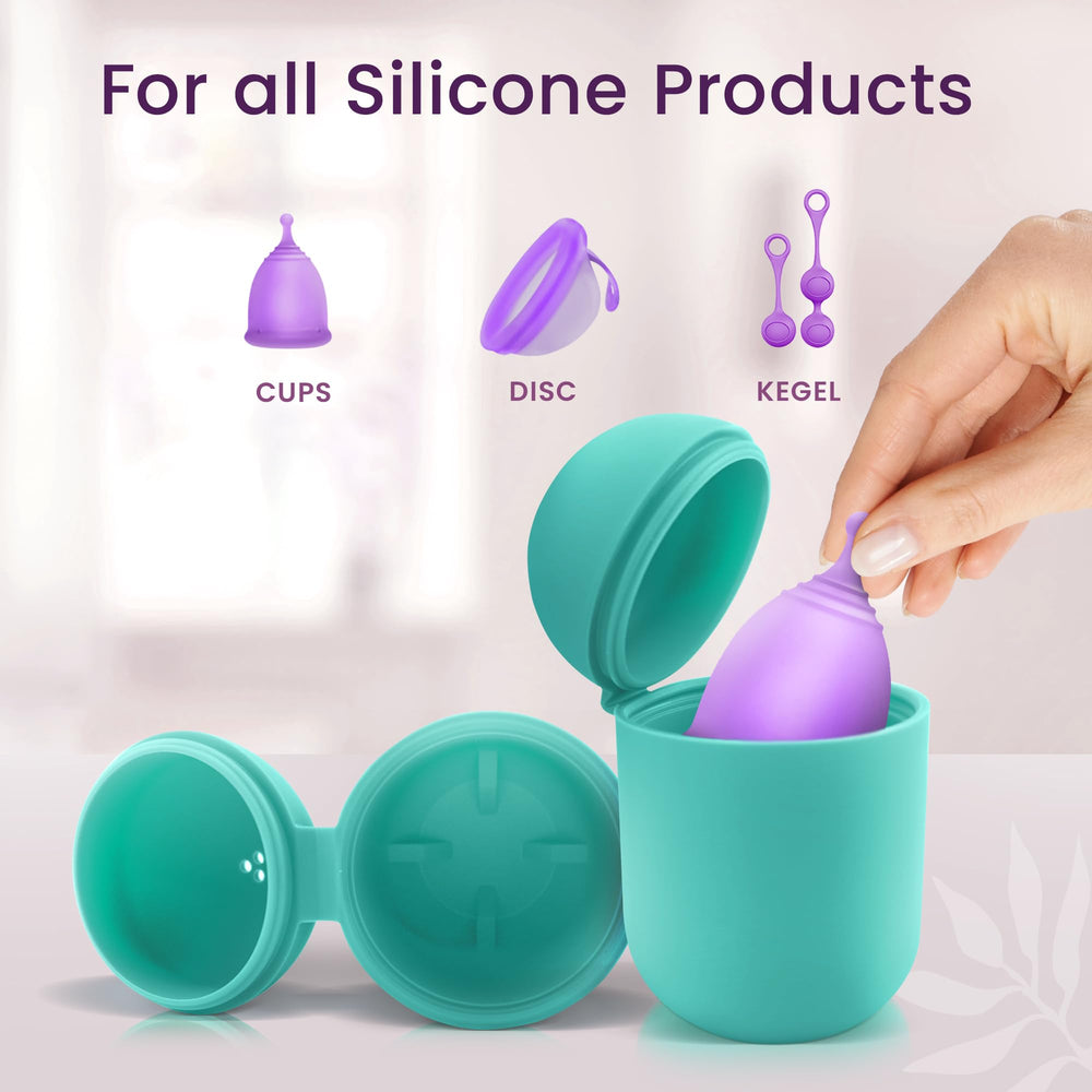EcoBlossom travel-friendly cyan case, compact design ideal for busy days.