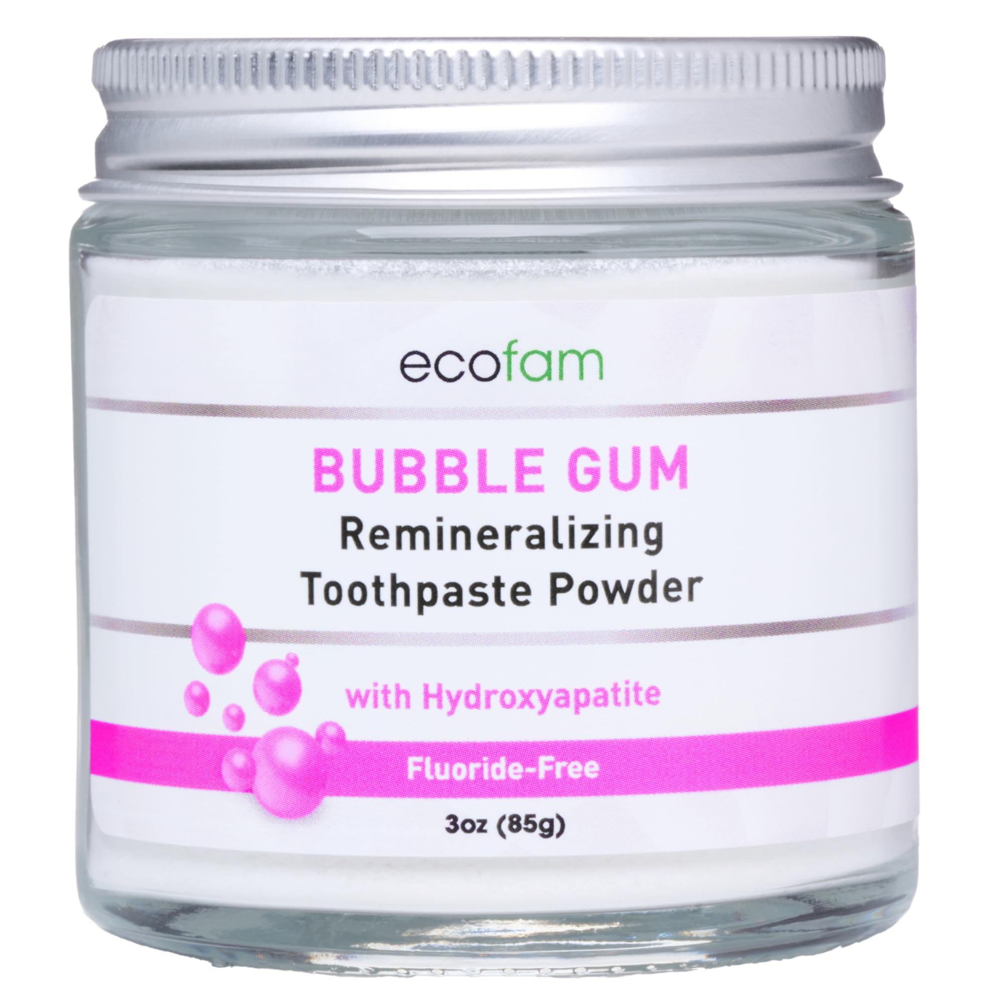 Ecofam Toothpaste Powder Bubble Gum front view