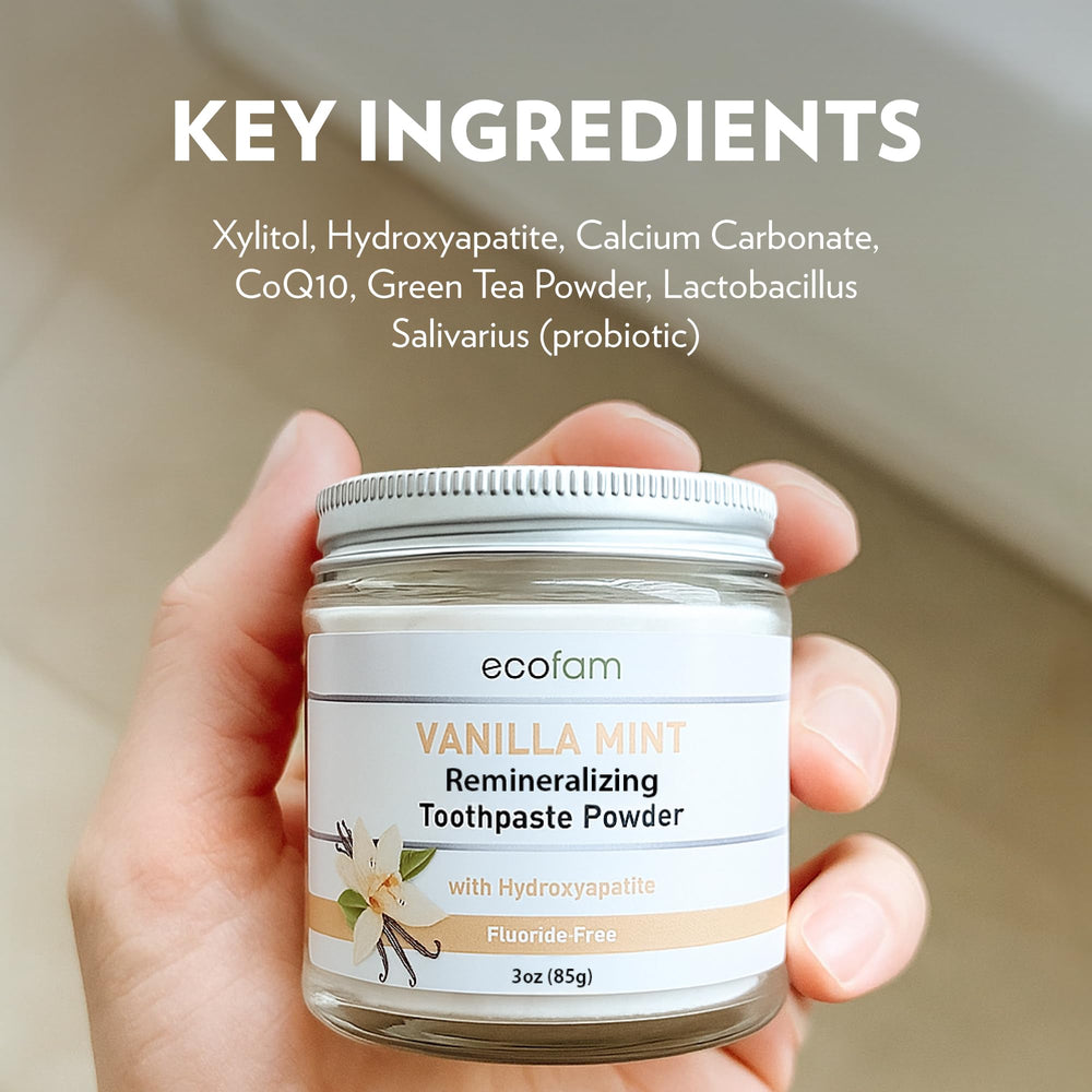 Vanilla mint flavor toothpaste powder for kids and adults