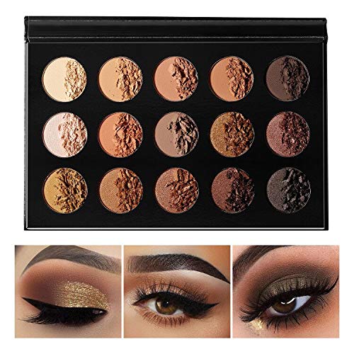 Ecofavor Nude Gold eyeshadow palette front view, compact for on-the-go looks.