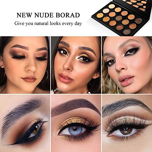 Ecofavor Nude Gold palette open, showing matte, shimmer, and metallic finishes.