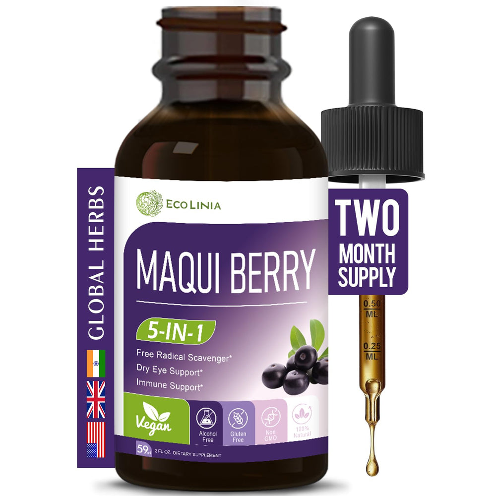 ECOLINIA Maqui Berry Drops for Eye Health and Immunity – 2 oz