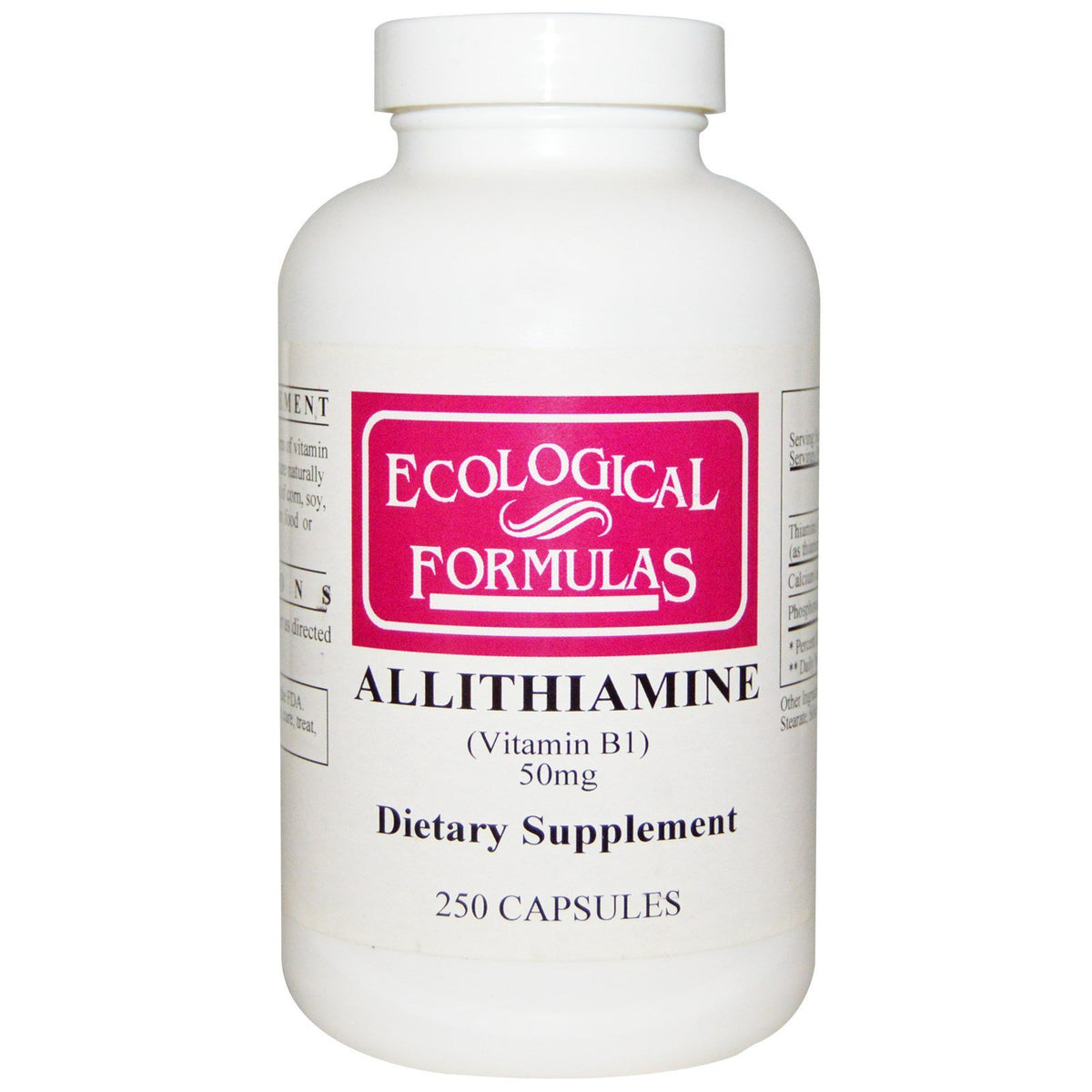 Ecological Formulas Allithiamine Vitamin B1 50 mg - 250 capsules bottle