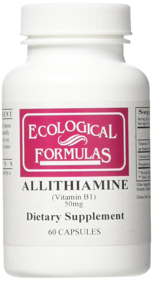 Front view of Ecological Formulas Allithiamine Vitamin B1 50 mg bottle
