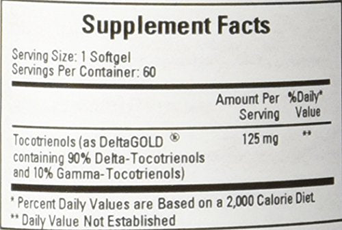 Annatto Tocotrienols 125 mg 60 gels capsules
