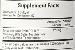 Annatto Tocotrienols 125 mg 60 gels capsules