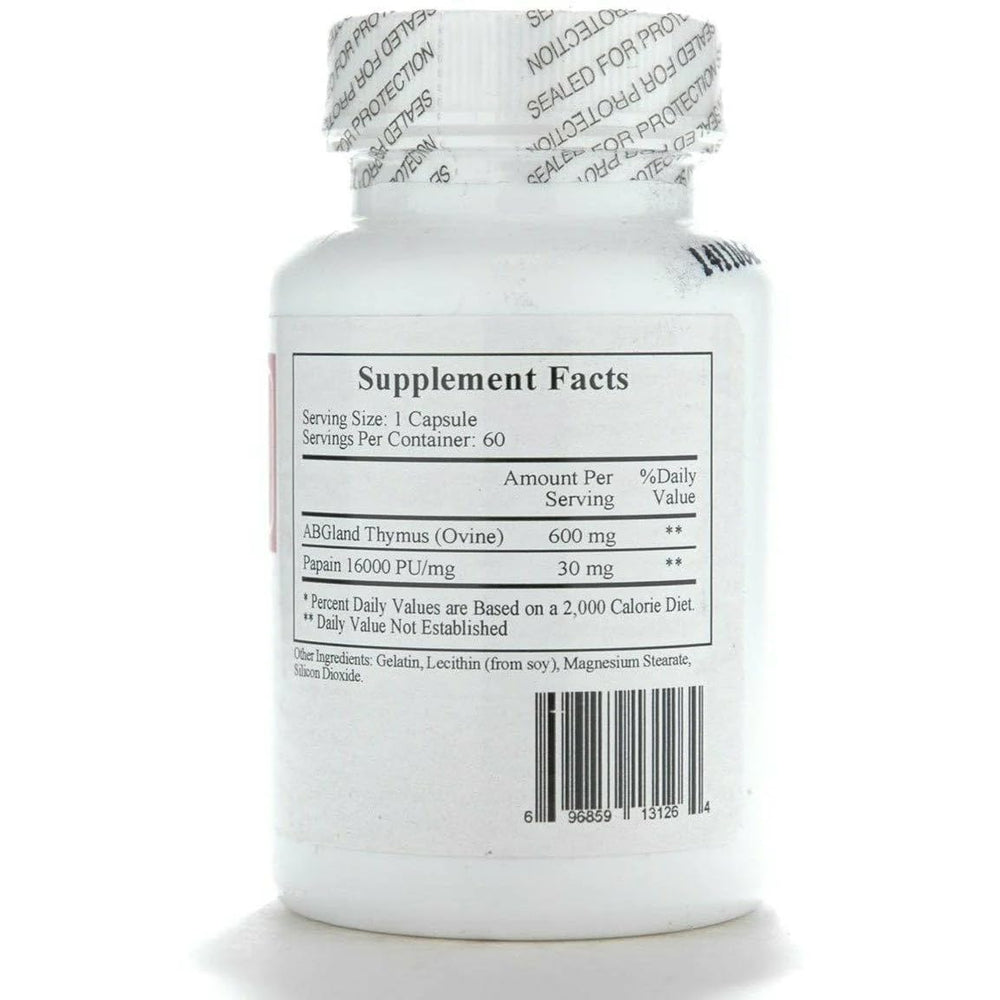 Ingredients panel for LTP 600 mg 60 capsules