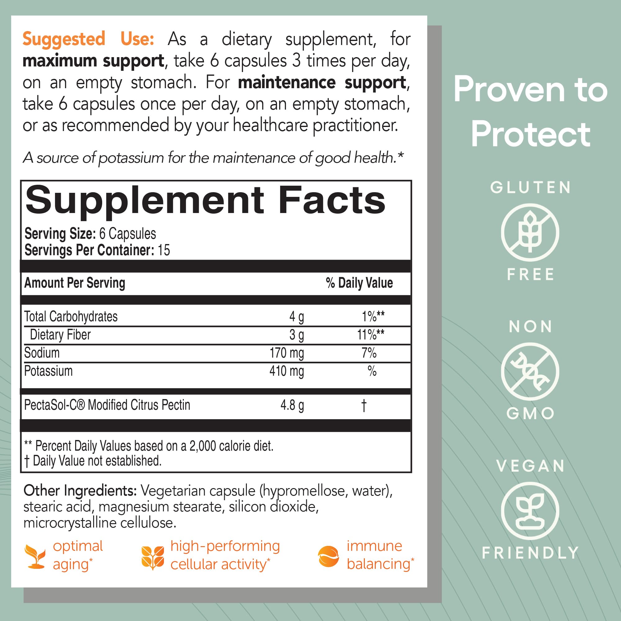 EcoNugenics PectaSol unflavored powder bag enabling flexible dosing for cellular health and detox support.