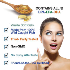 Graphic showing 2,900 mg per serving of DPA, EPA and DHA