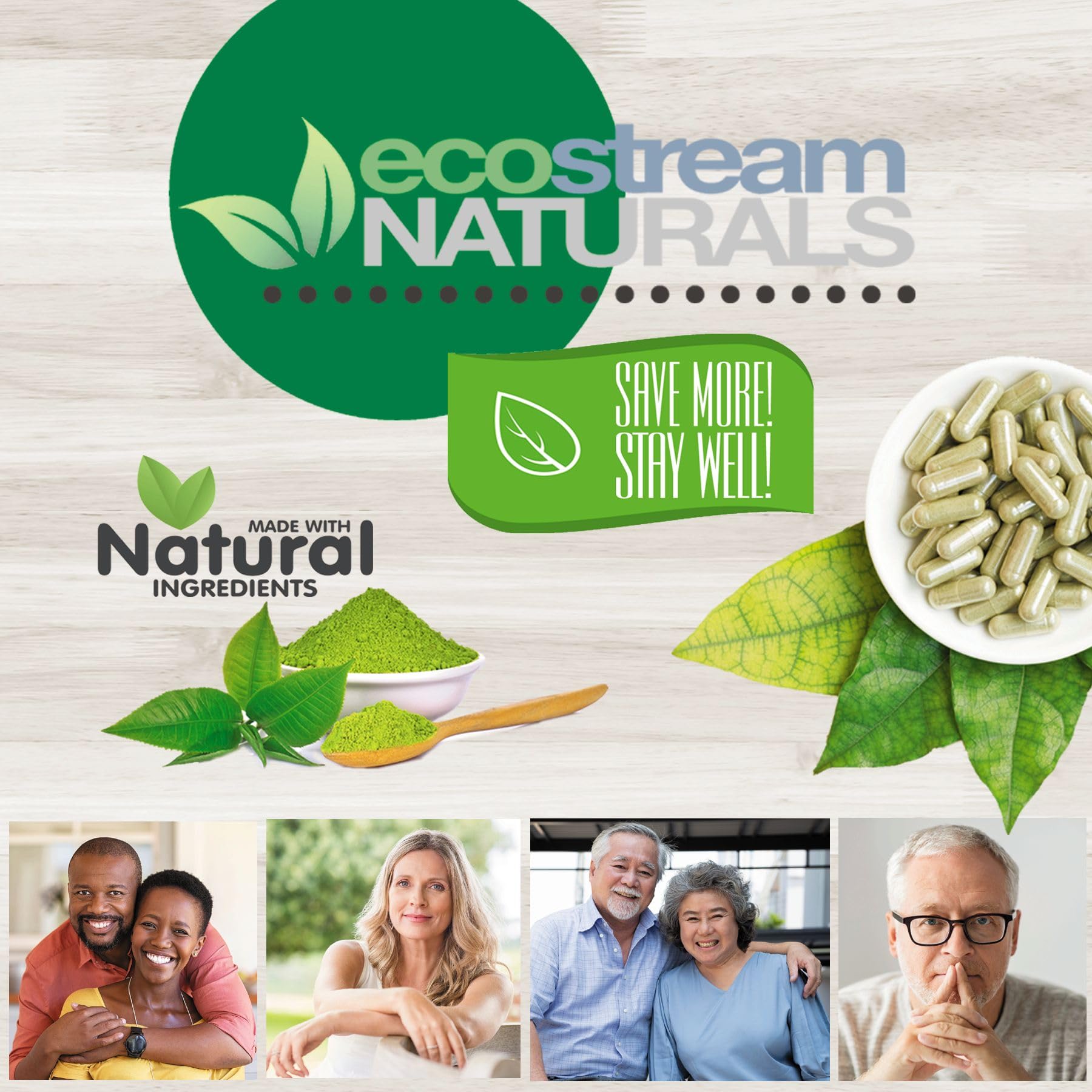 ecostream Naturals Relaxant capsules on label highlighting magnesium content.