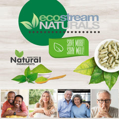 ecostream Naturals Relaxant capsules on label highlighting magnesium content.