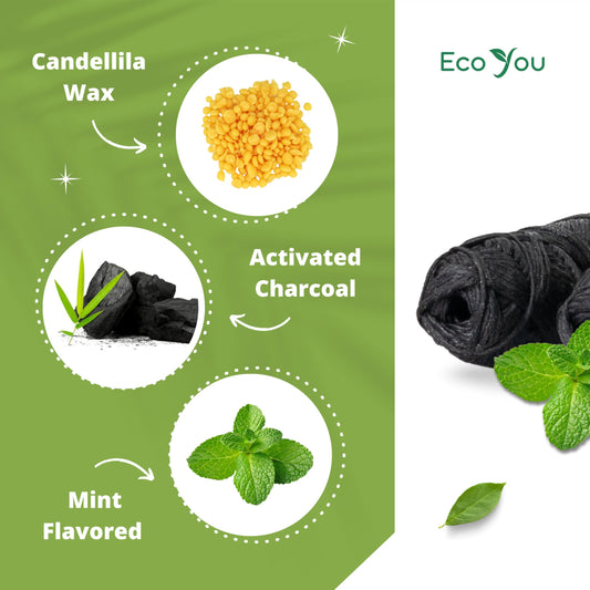 Refill spool of EcoYou charcoal bamboo floss (30m)
