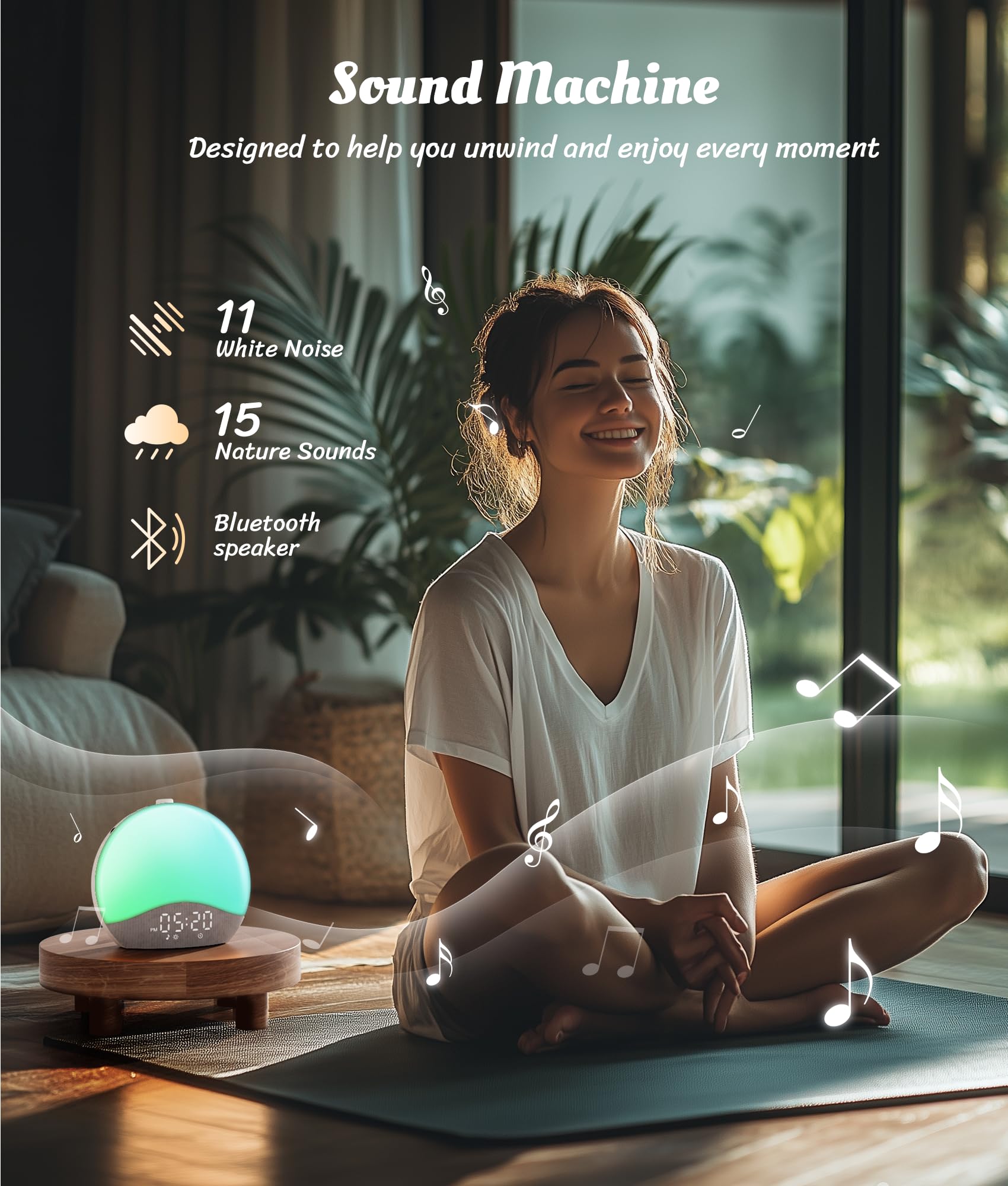 ecozy Sunrise Alarm Clock four-step setup makes setup quick and hassle-free.