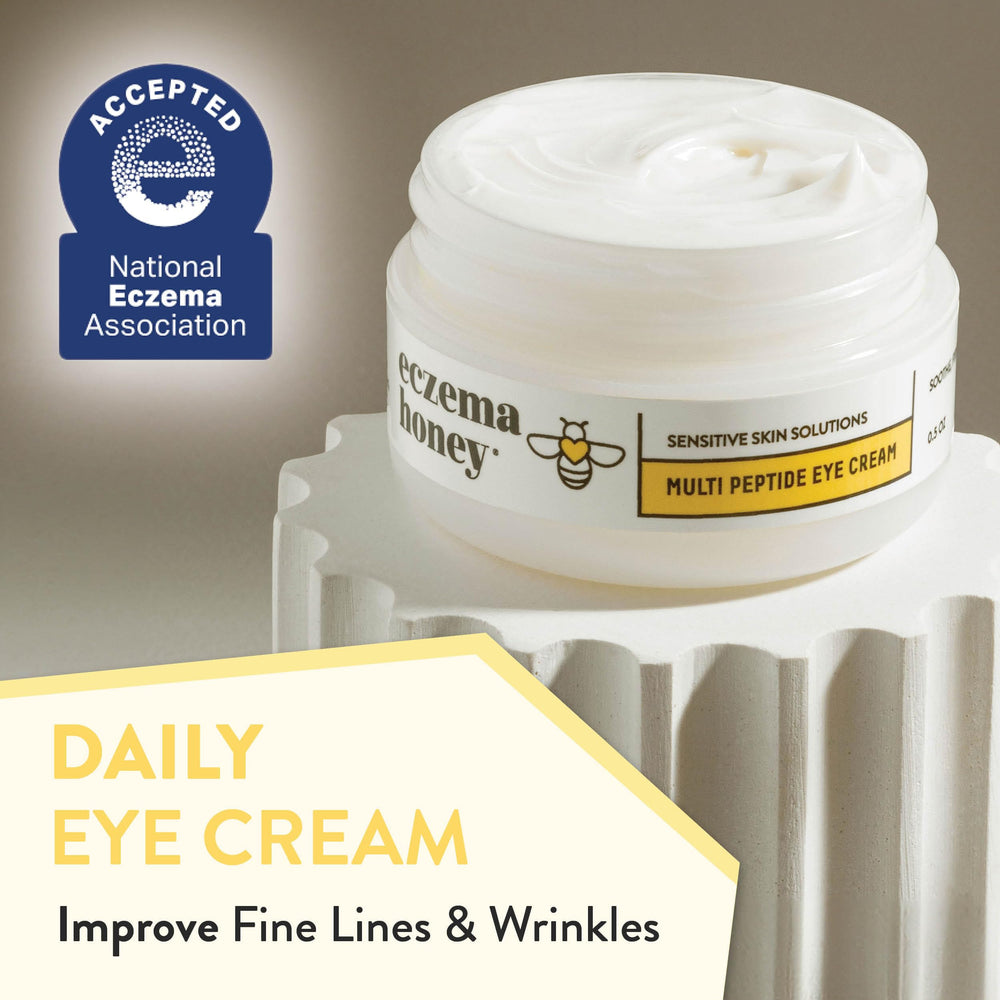 ECZEMA HONEY packaging highlights cruelty-free, Leaping Bunny certified eye care.
