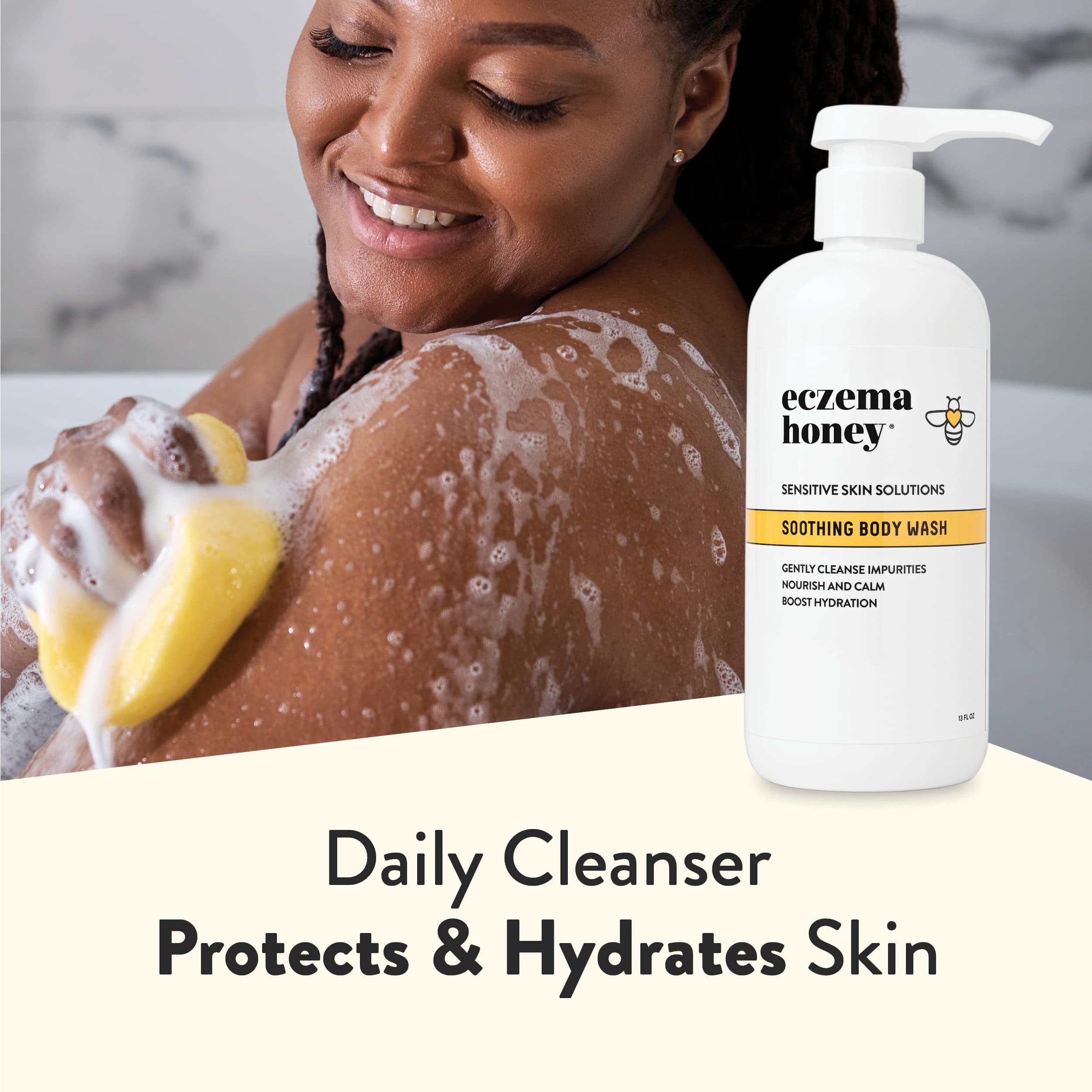 Eczema Honey body wash used in family shower for all ages.