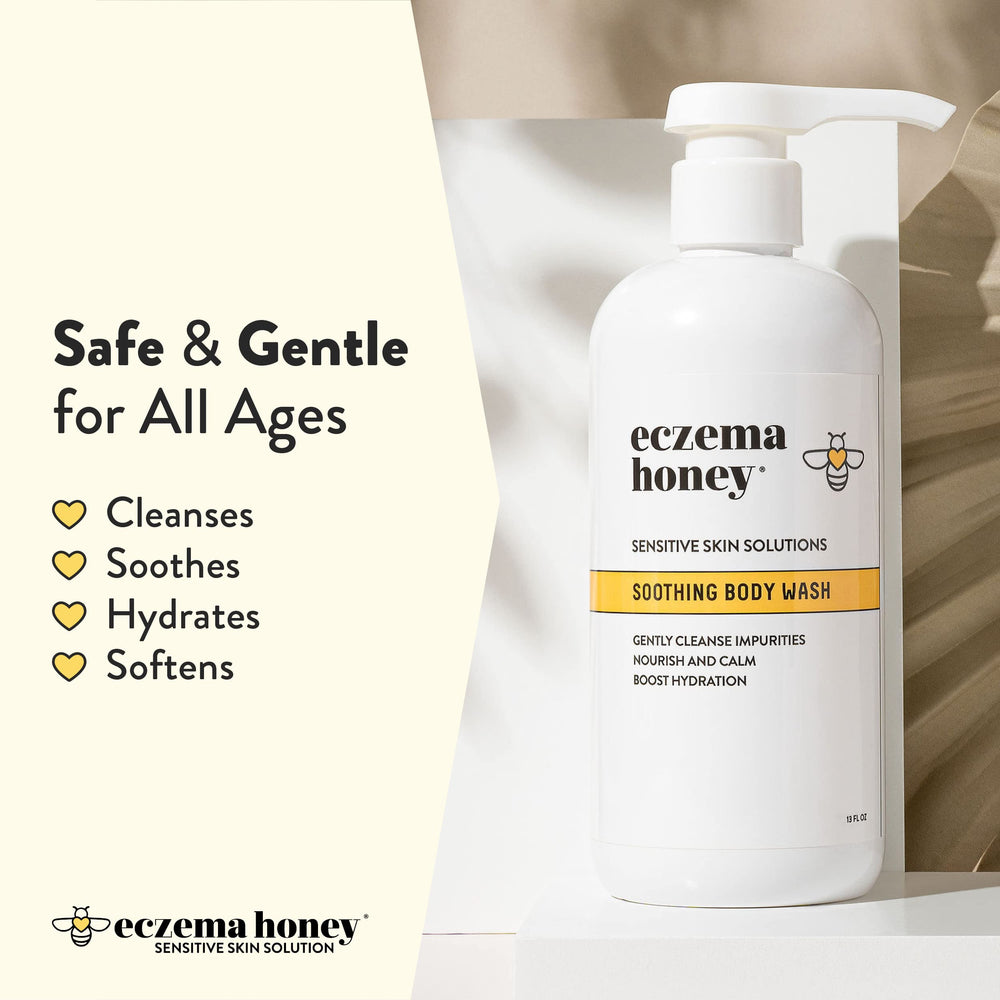 Eczema Honey oatmeal texture close-up for soothing care.