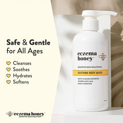 Eczema Honey oatmeal texture close-up for soothing care.