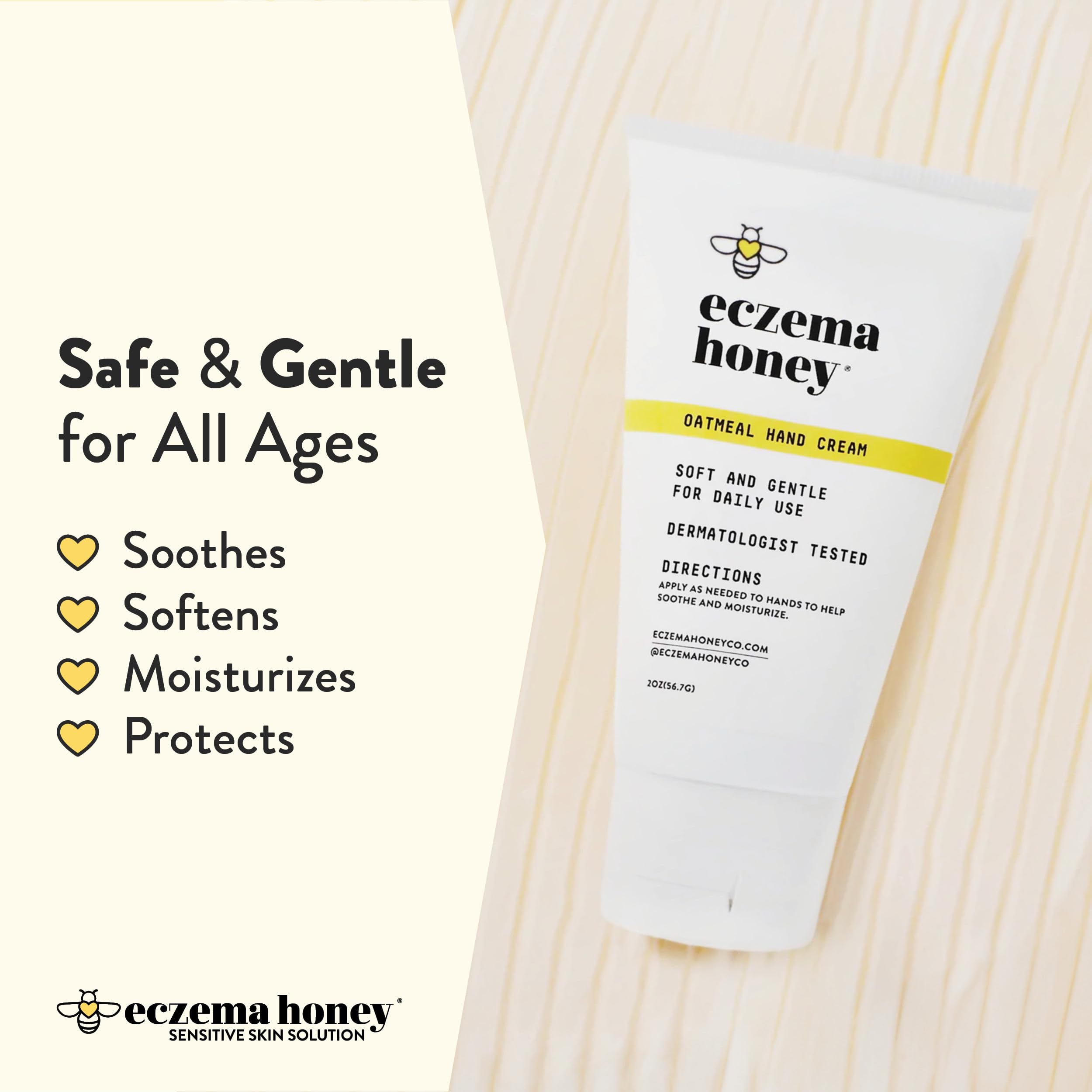 ECZEMA HONEY Hand Cream being applied to dry, irritated skin