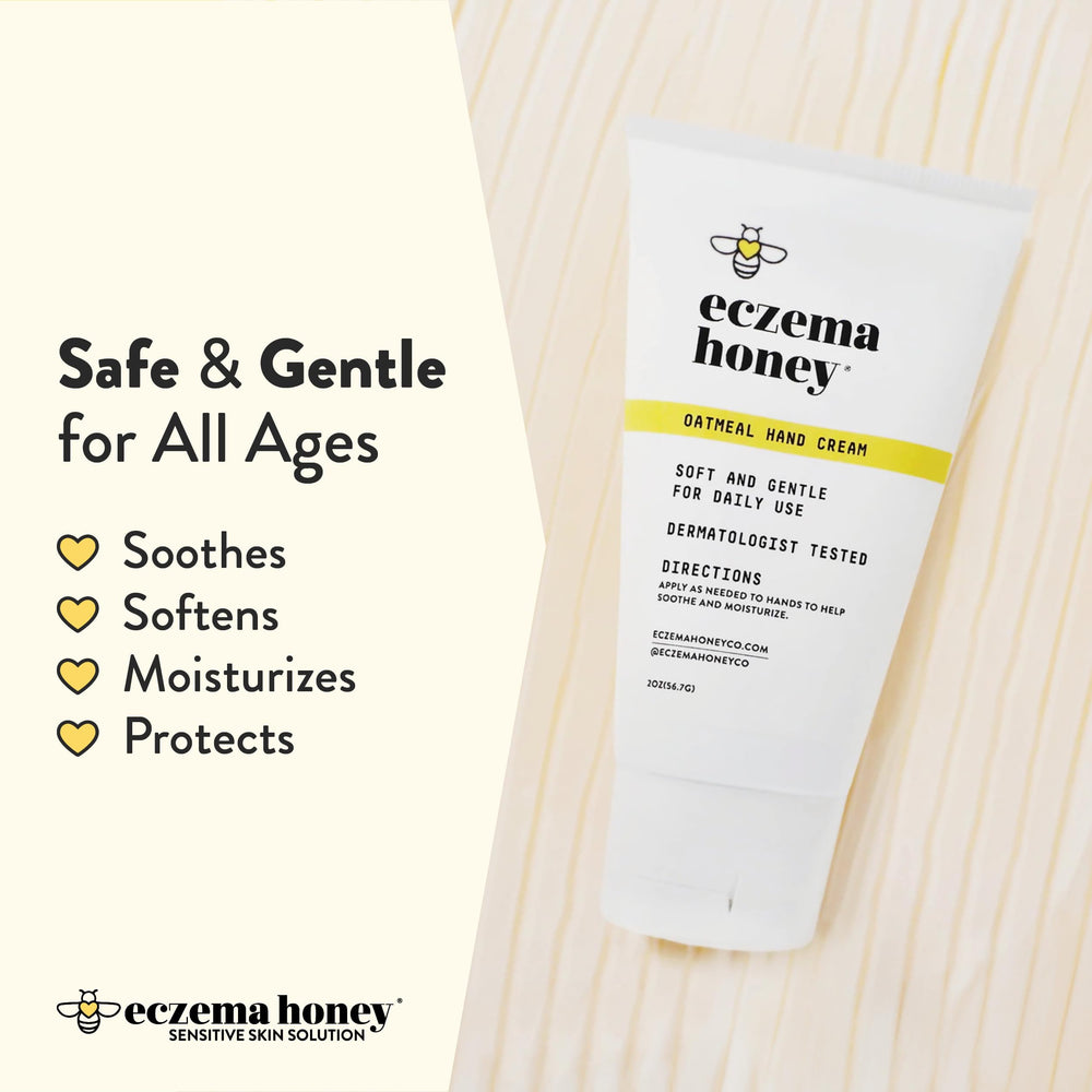 ECZEMA HONEY Hand Cream being applied to dry, irritated skin