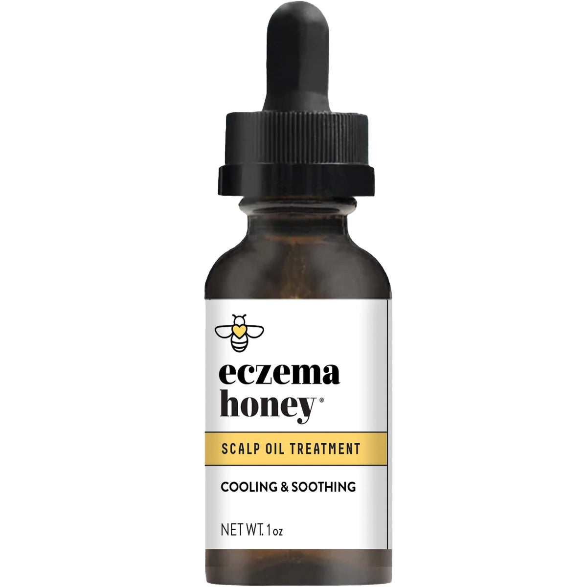 ECZEMA HONEY soothing-scalp-oil bottle shows nourishing formula for calm scalp.