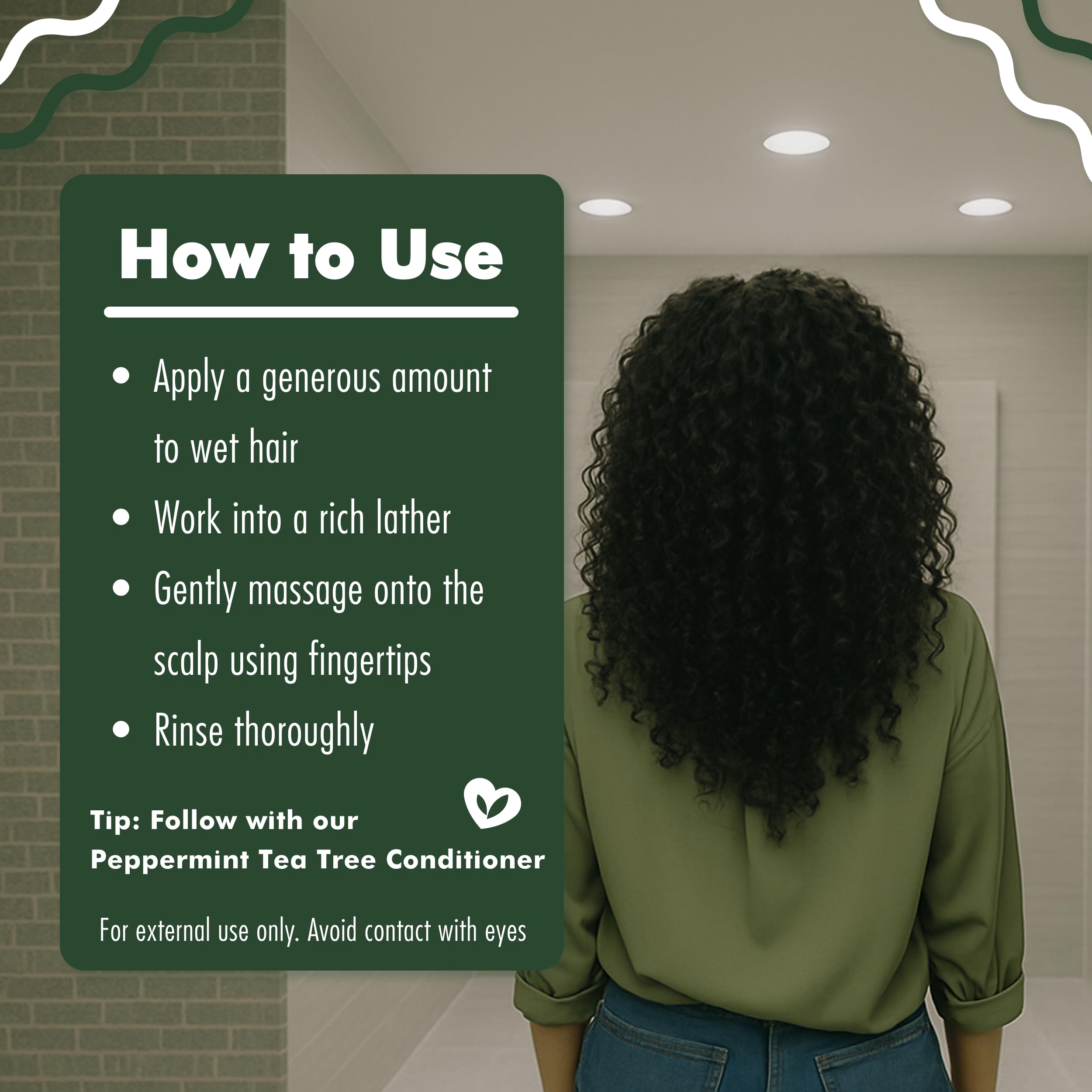 Scalp-tingle moment from EDEN BodyWorks Peppermint Tea Tree Shampoo during application.