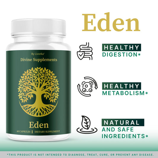 Eden Capsules bottles arranged for display
