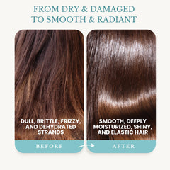 EDENIKA BOTANICALS conditioner being poured in the shower for frizz control and shine.