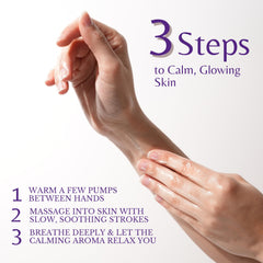 Non-greasy, fast-absorbing lavender massage oil on skin