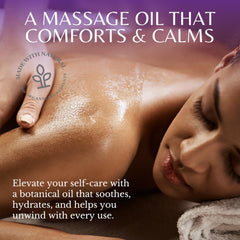 Person receiving a full-body massage with lavender oil