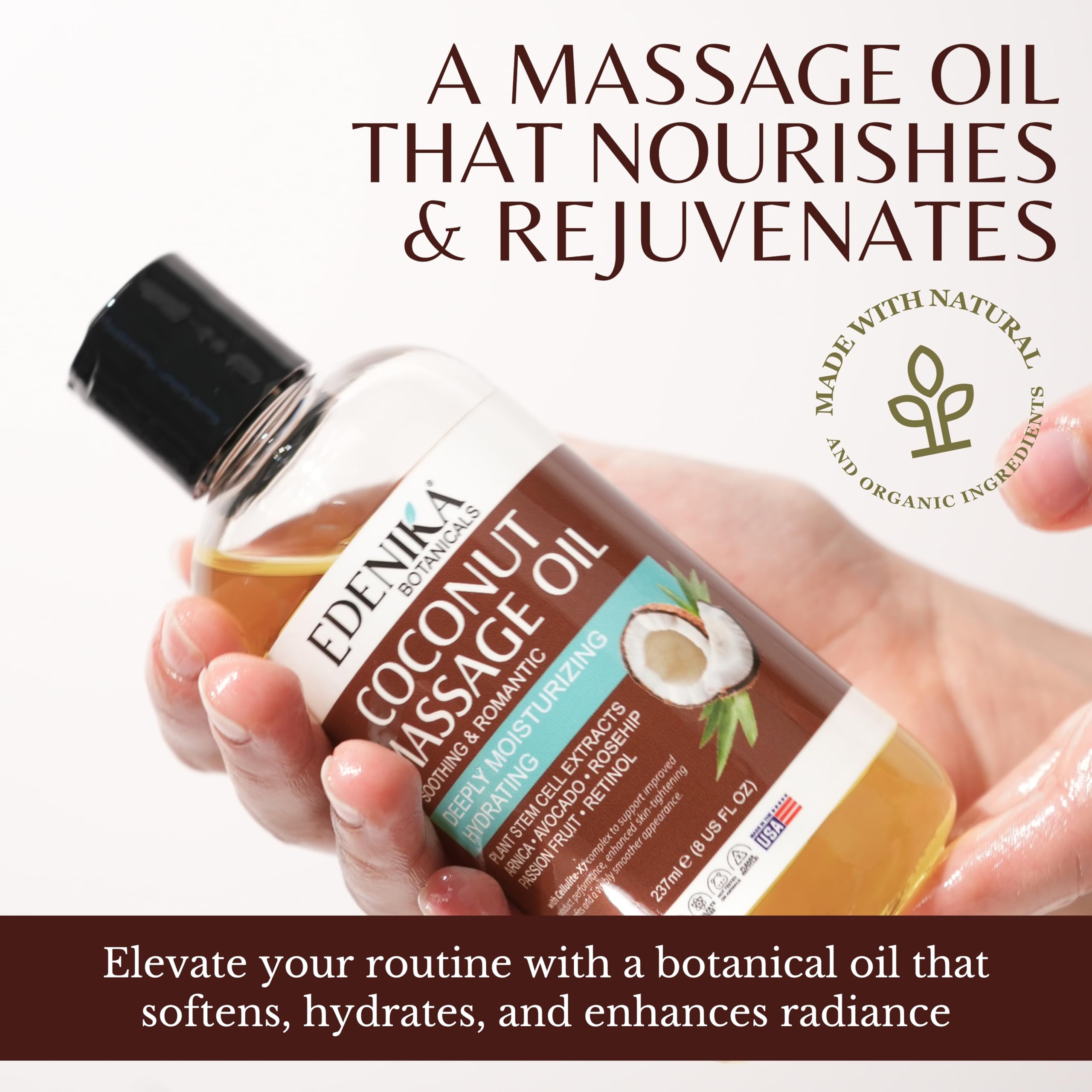 Massage therapy setup with coconut oil