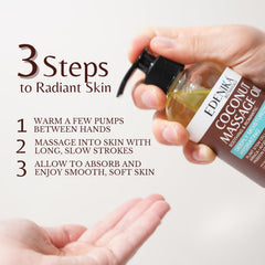 Fast-absorbing, non-greasy massage oil applied to skin
