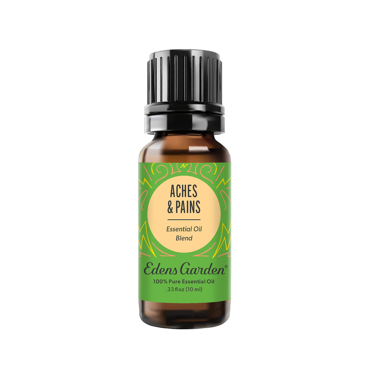10 ml bottle of Edens Garden Aches & Pains essential oil blend.