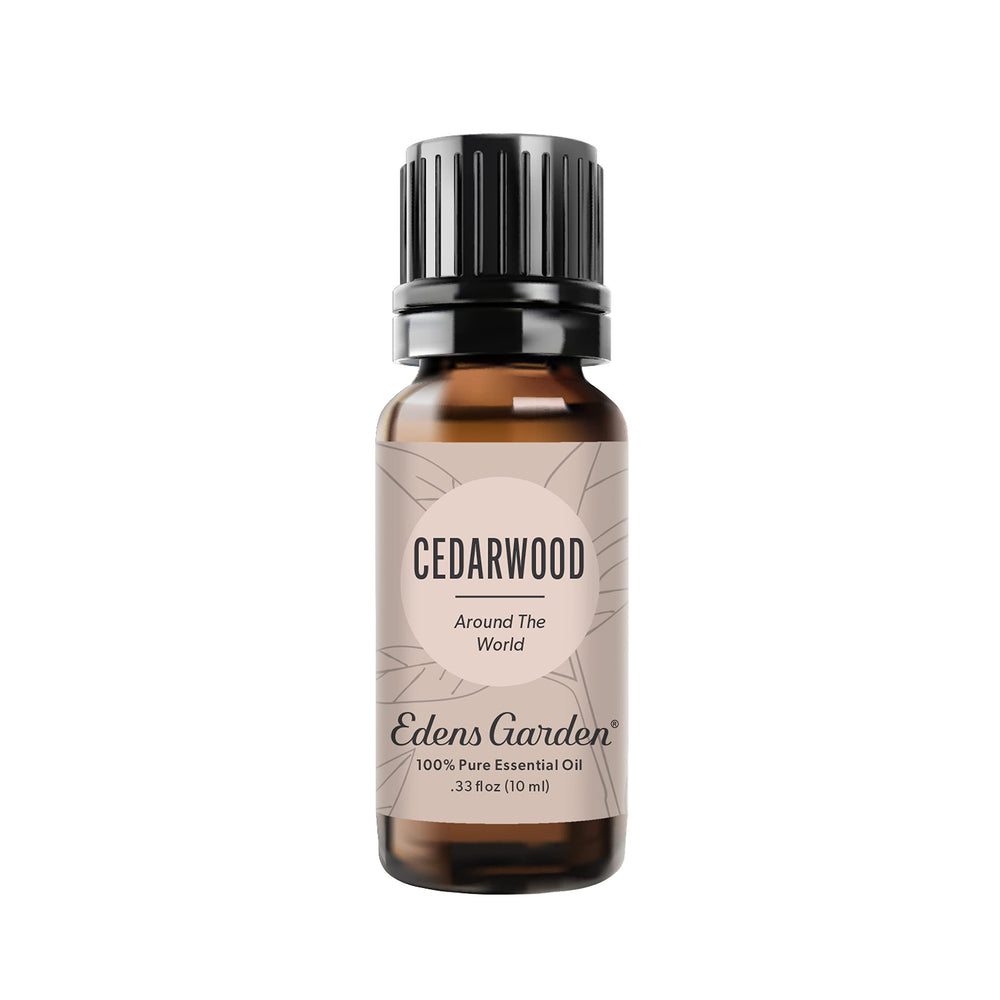 Edens Garden Cedarwood Around The World essential oil bottle with label