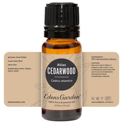 Cedarwood Atlas essential oil product image collage