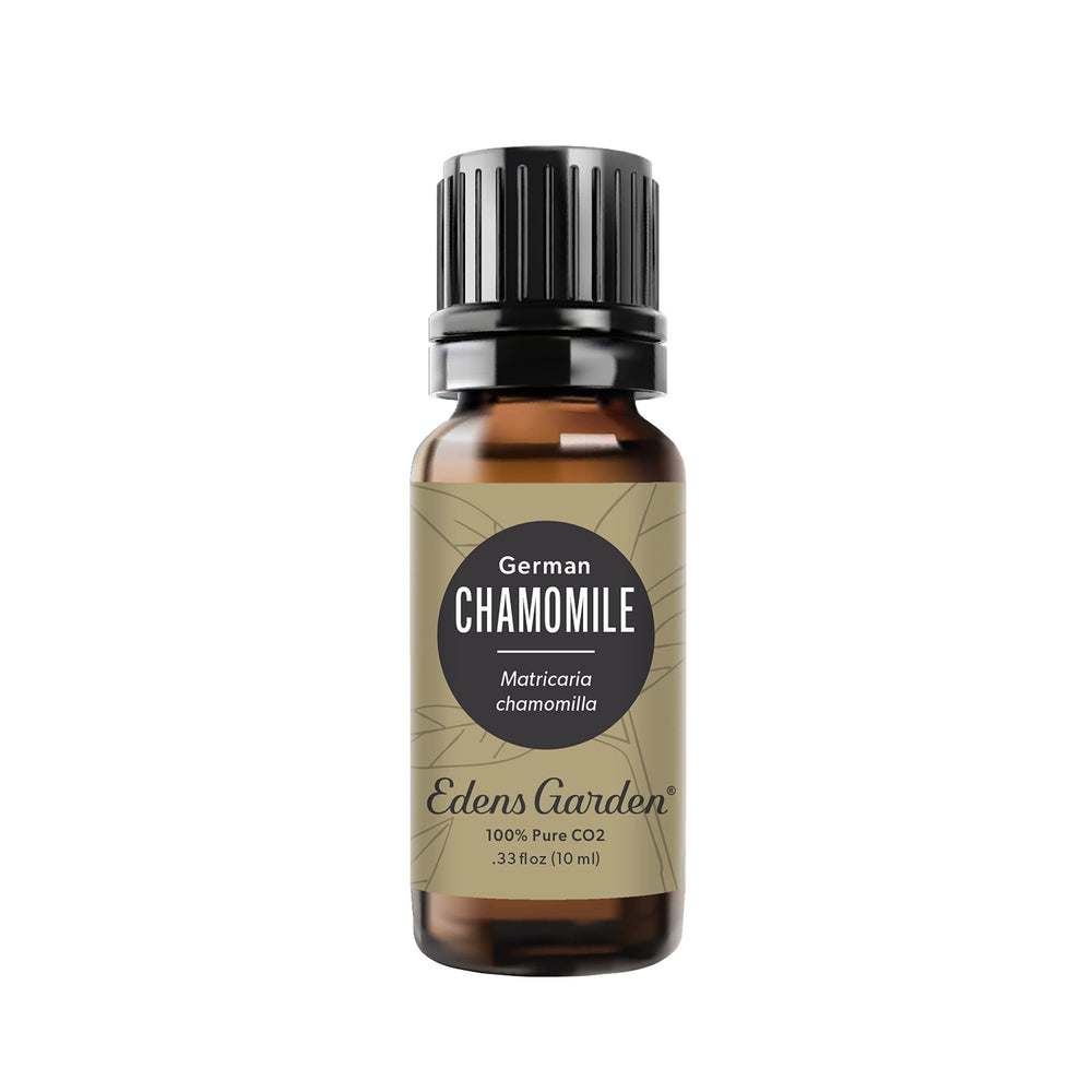 Front view of Edens Garden Chamomile CO2 essential oil bottle (10 ml).