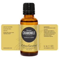 30 ml Chamomile-Roman essential oil on a wooden surface