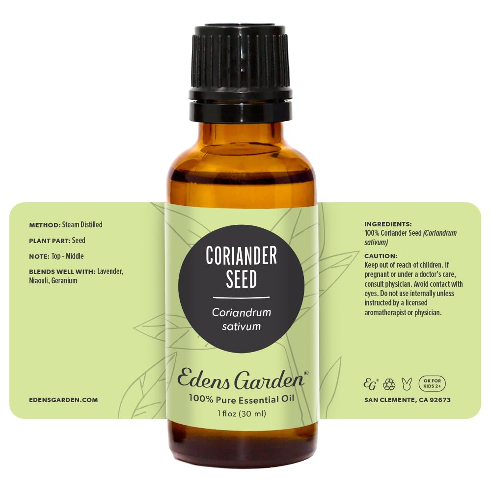 Product packaging for Edens Garden coriander seed essential oil