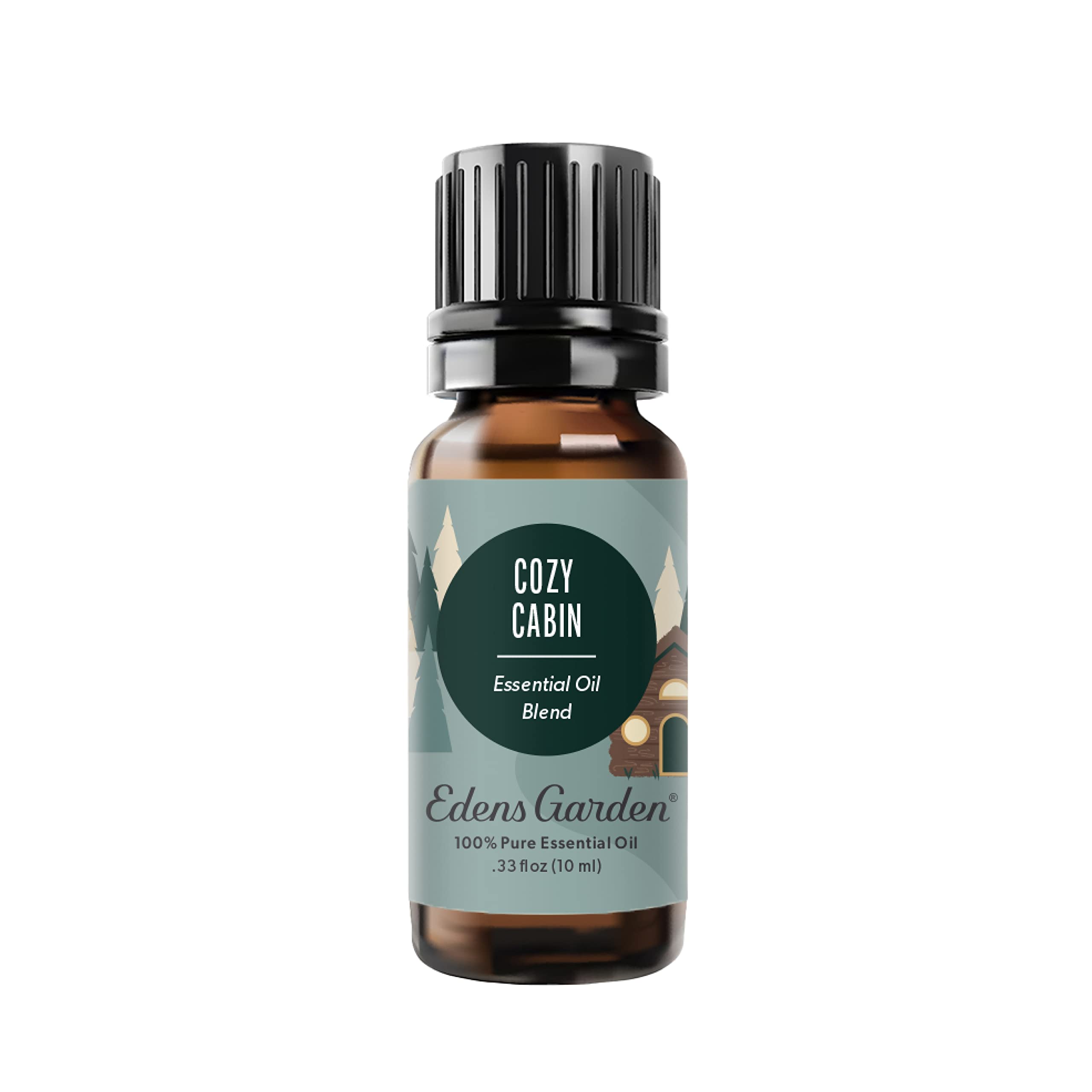 Edens Garden Cozy Cabin Essential Oil Blend bottle label