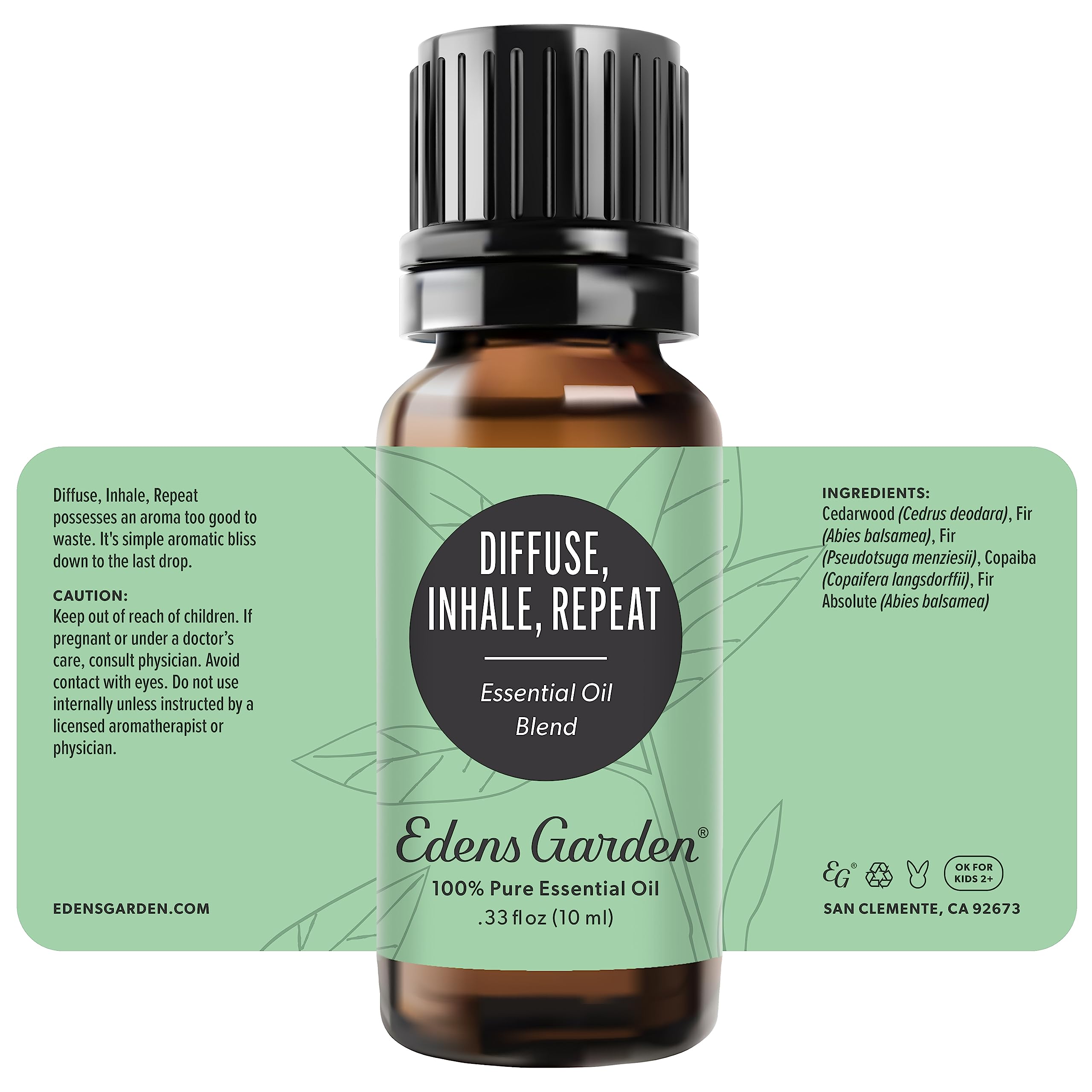 Edens Garden branding with Diffuse Inhale Repeat packaging