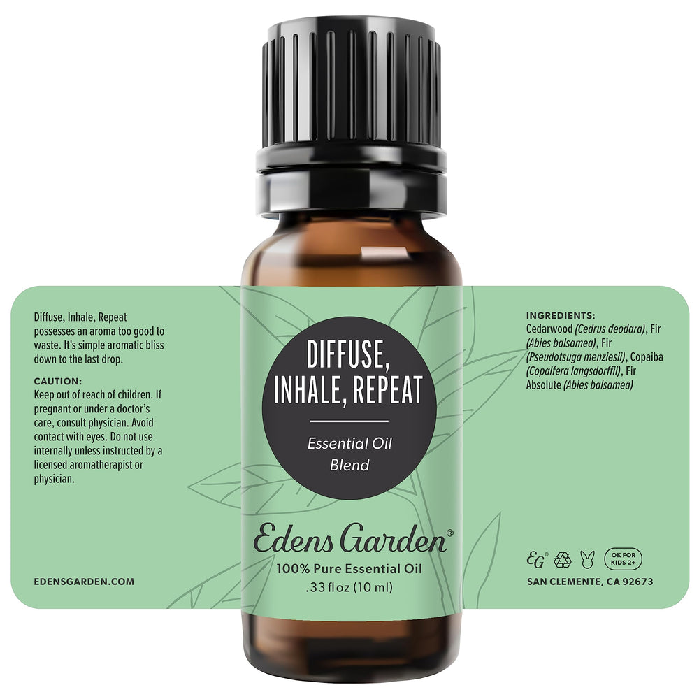 Edens Garden branding with Diffuse Inhale Repeat packaging