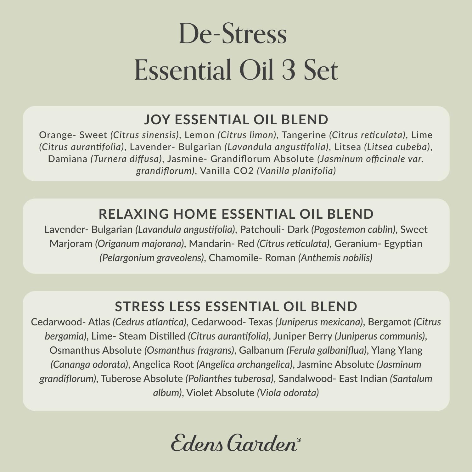 A diffuser ready aromatherapy scene using Edens Garden oils