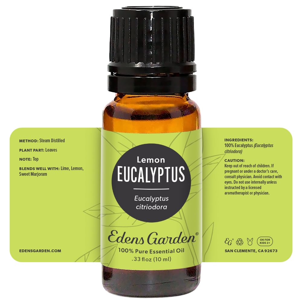 Pure premium grade Edens Garden Eucalyptus Lemon essential oil bottle 10 ml