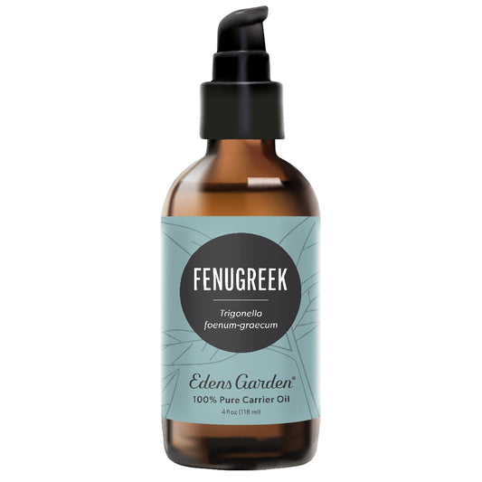 Edens Garden Fenugreek Carrier Oil bottle with 118 ml label