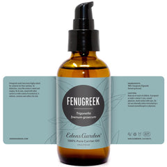 Edens Garden branding on Fenugreek Carrier Oil bottle