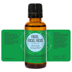 Educational banner illustrating Focus Essential Oil Blend aromatherapy benefits