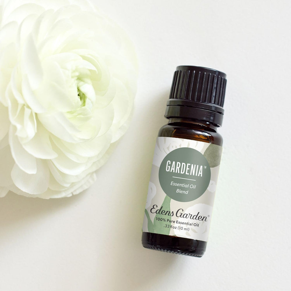 Gardenia essential oil blend bottle with dropper
