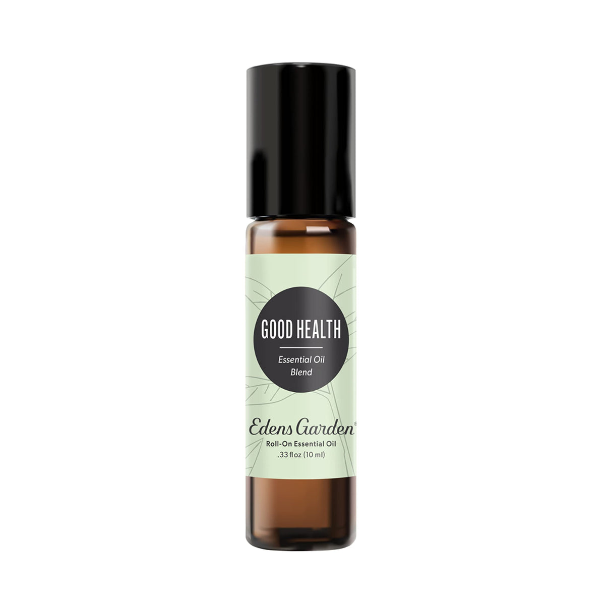 Front view of Edens Garden Good Health essential oil roll-on bottle