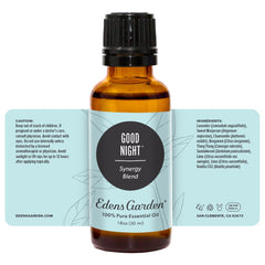 Edens Garden brand logo alongside Good Night product display